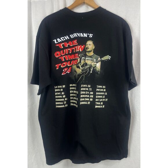 Zach Bryan Quittin Time 2024 Tour T shirt Adult size Large Band Tee Music - Picture 3 of 4